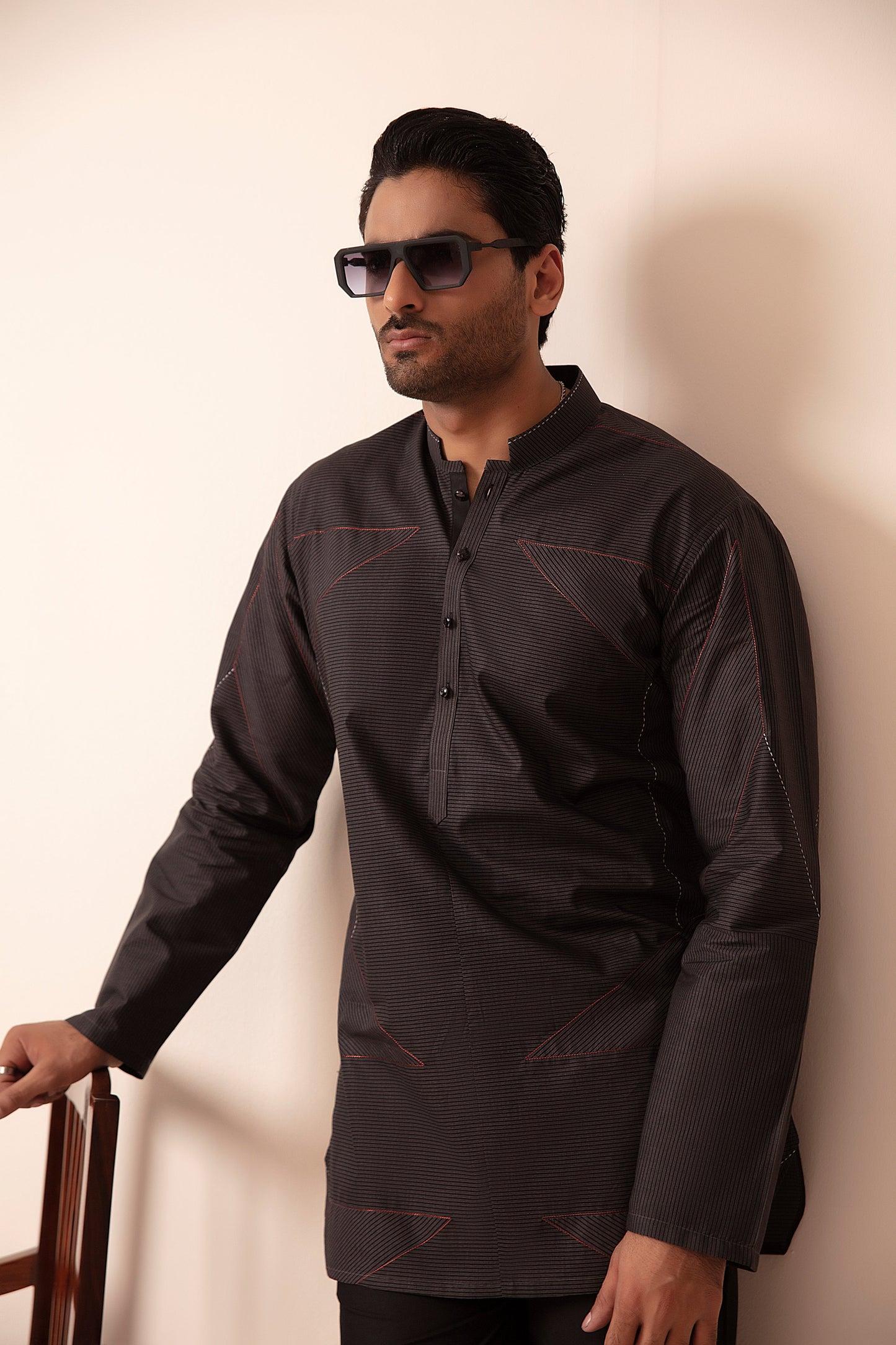 GREY SHORT KURTA BELL BOTTOM PAJAMA