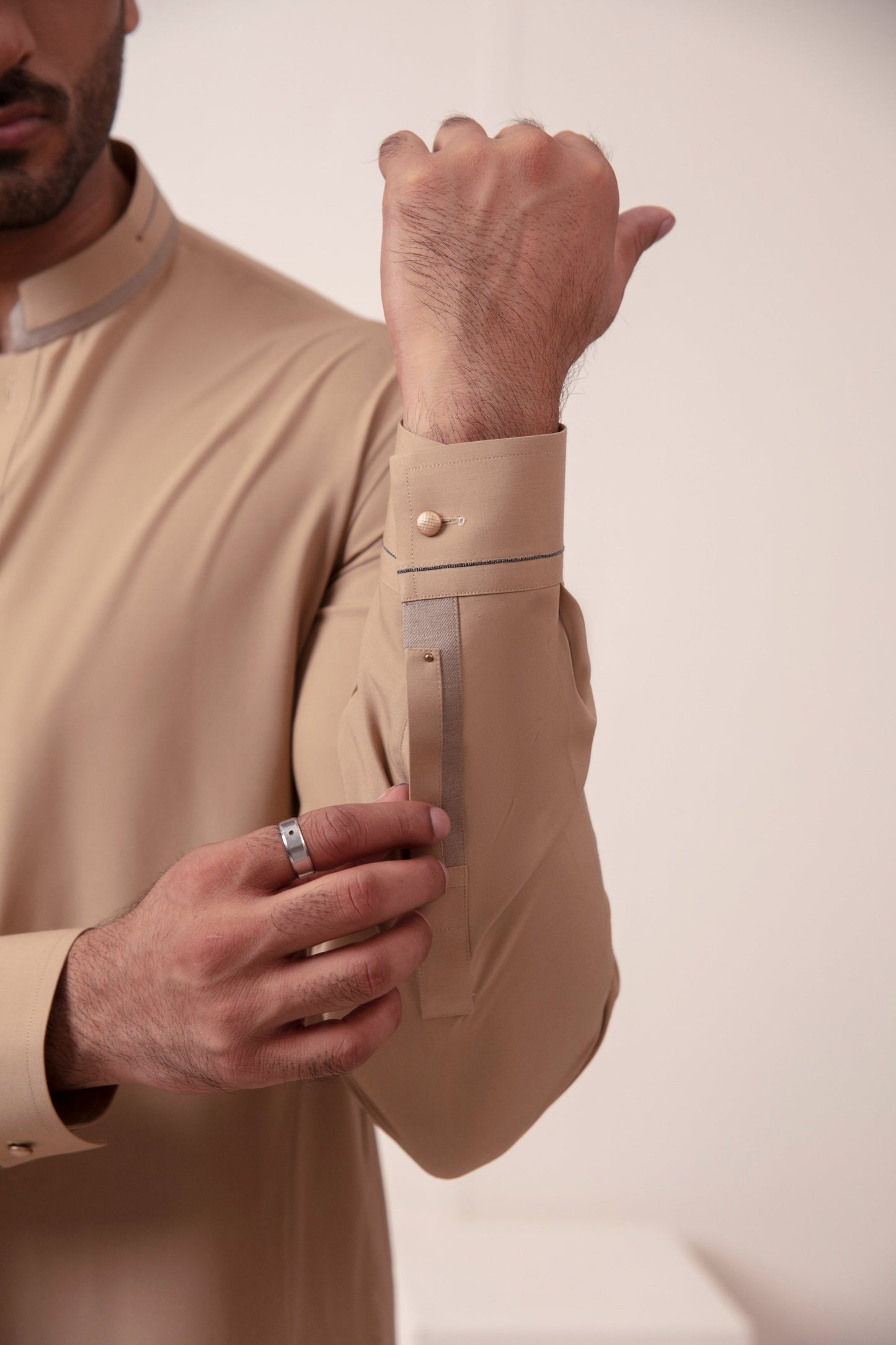 BROWN BLENDED KAMEEZ SHALWAR