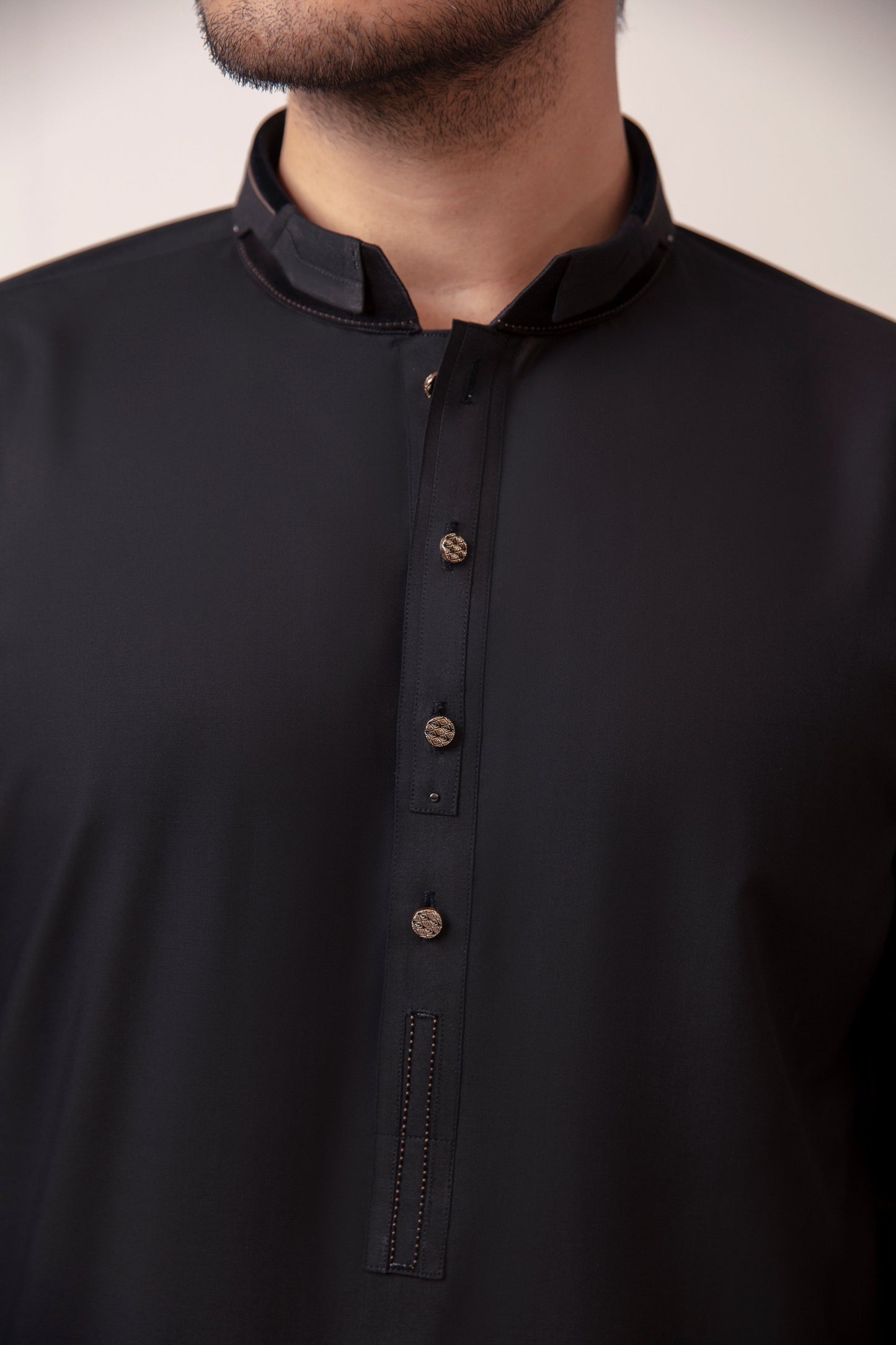 BLACK BLENDED KURTA PAJAMA