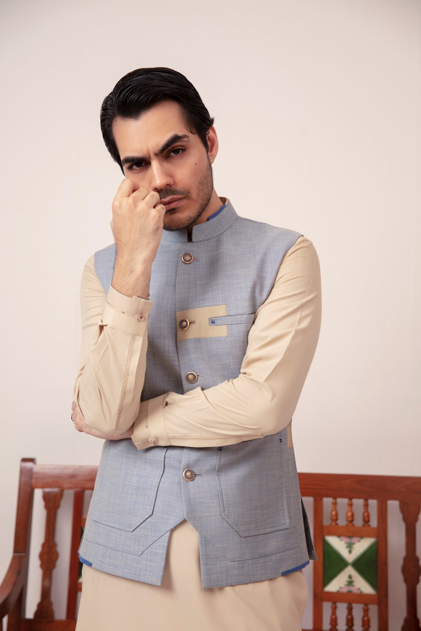 LIGHT BLUE WAISTCOAT