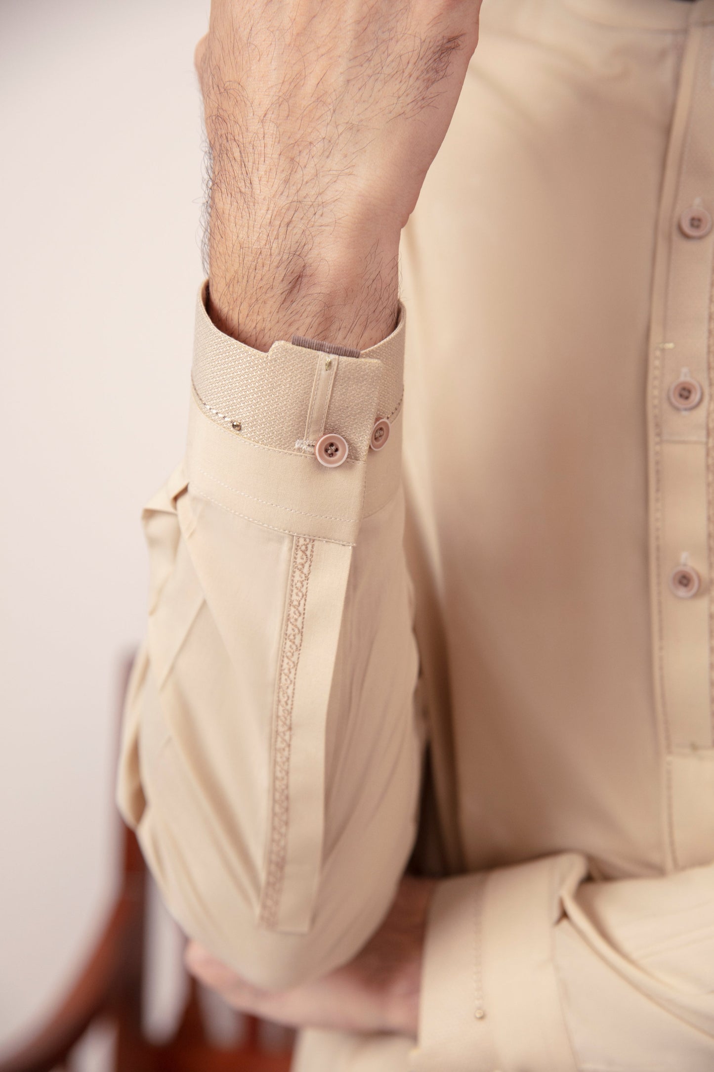 BEIGE BLENDED KAMEEZ SHALWAR