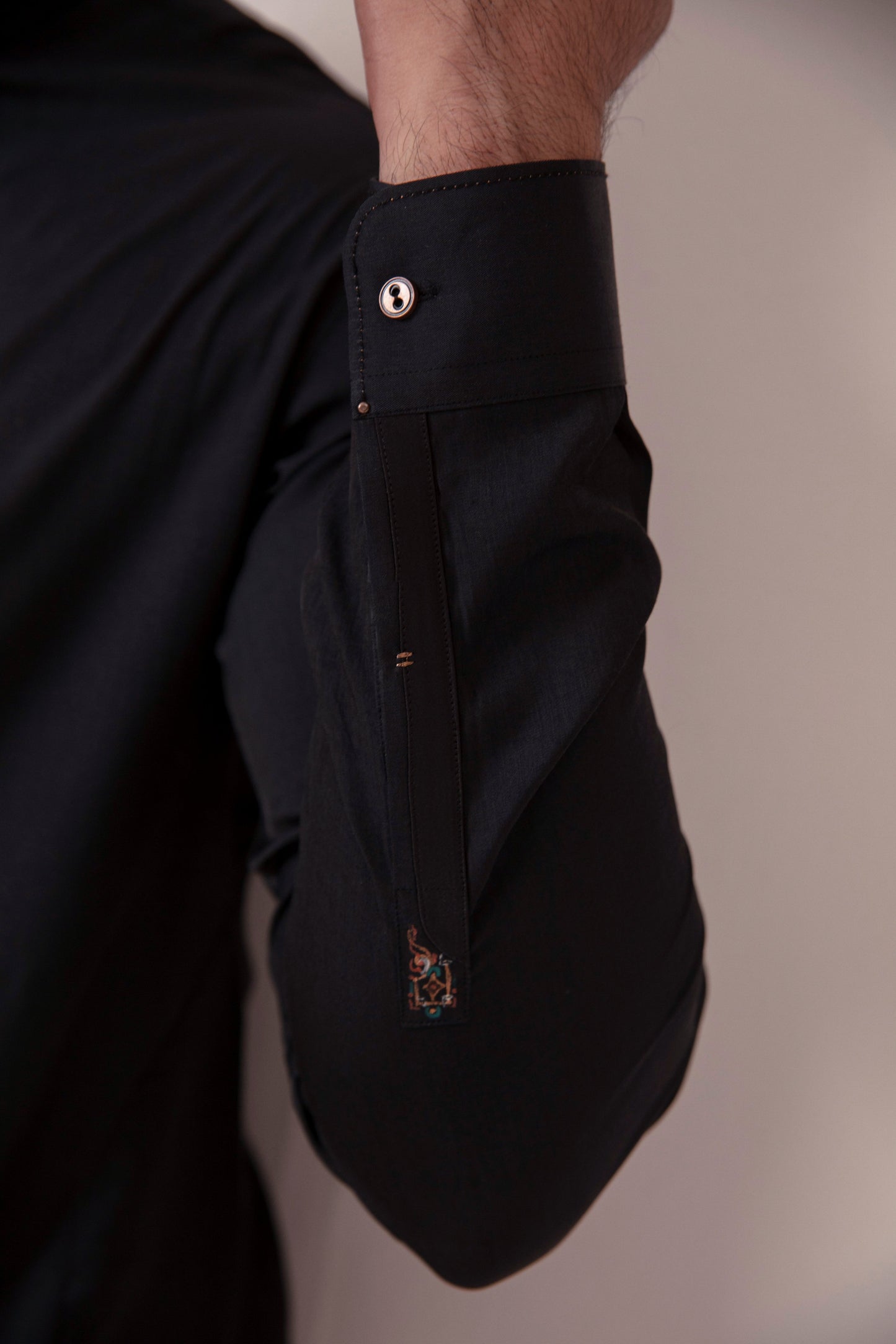 BLACK SILK KURTA PAJAMA