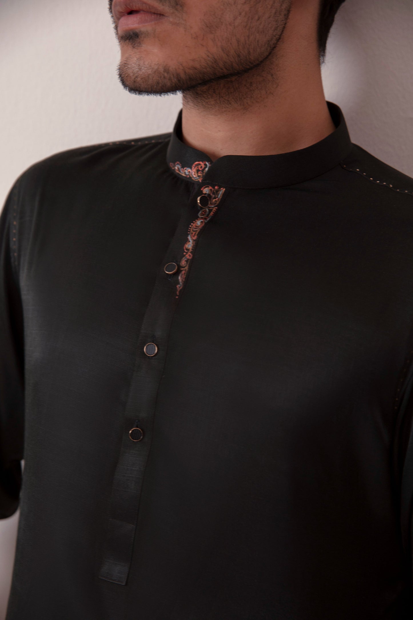 Black SILK KURTA PAJAMA