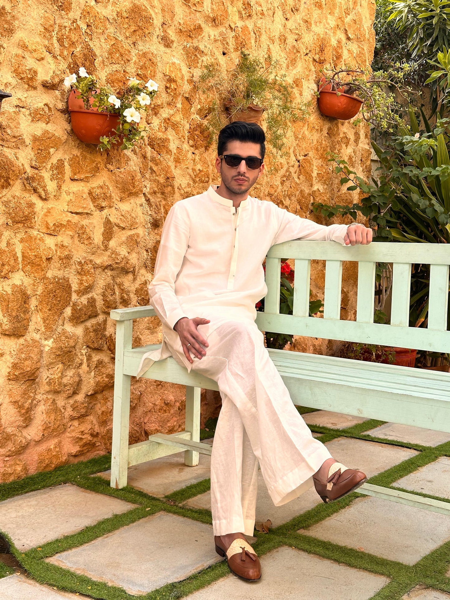 White Kurta with Bellbottoms