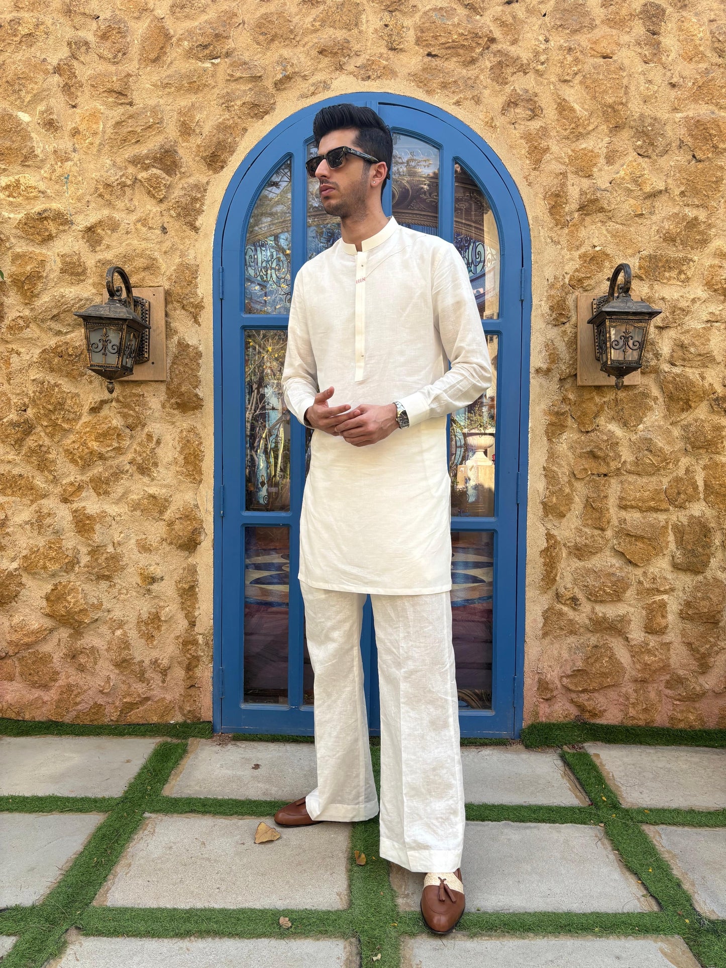 White Kurta with Bellbottoms