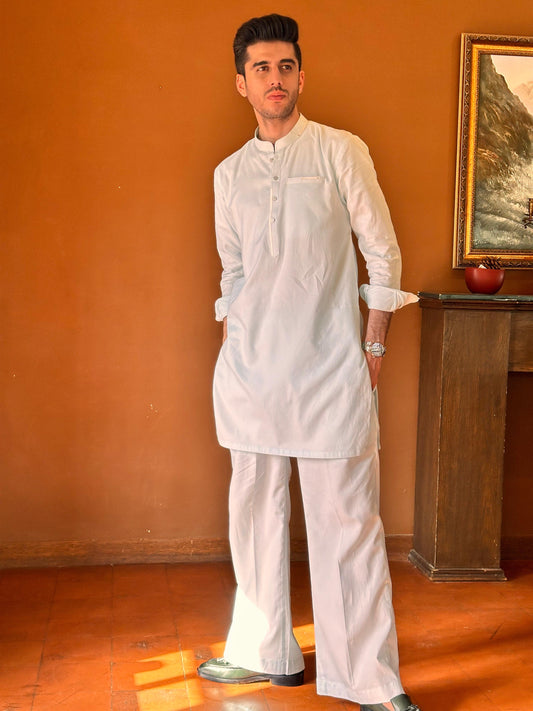 Mint Green Short Kurta with Bellbottoms