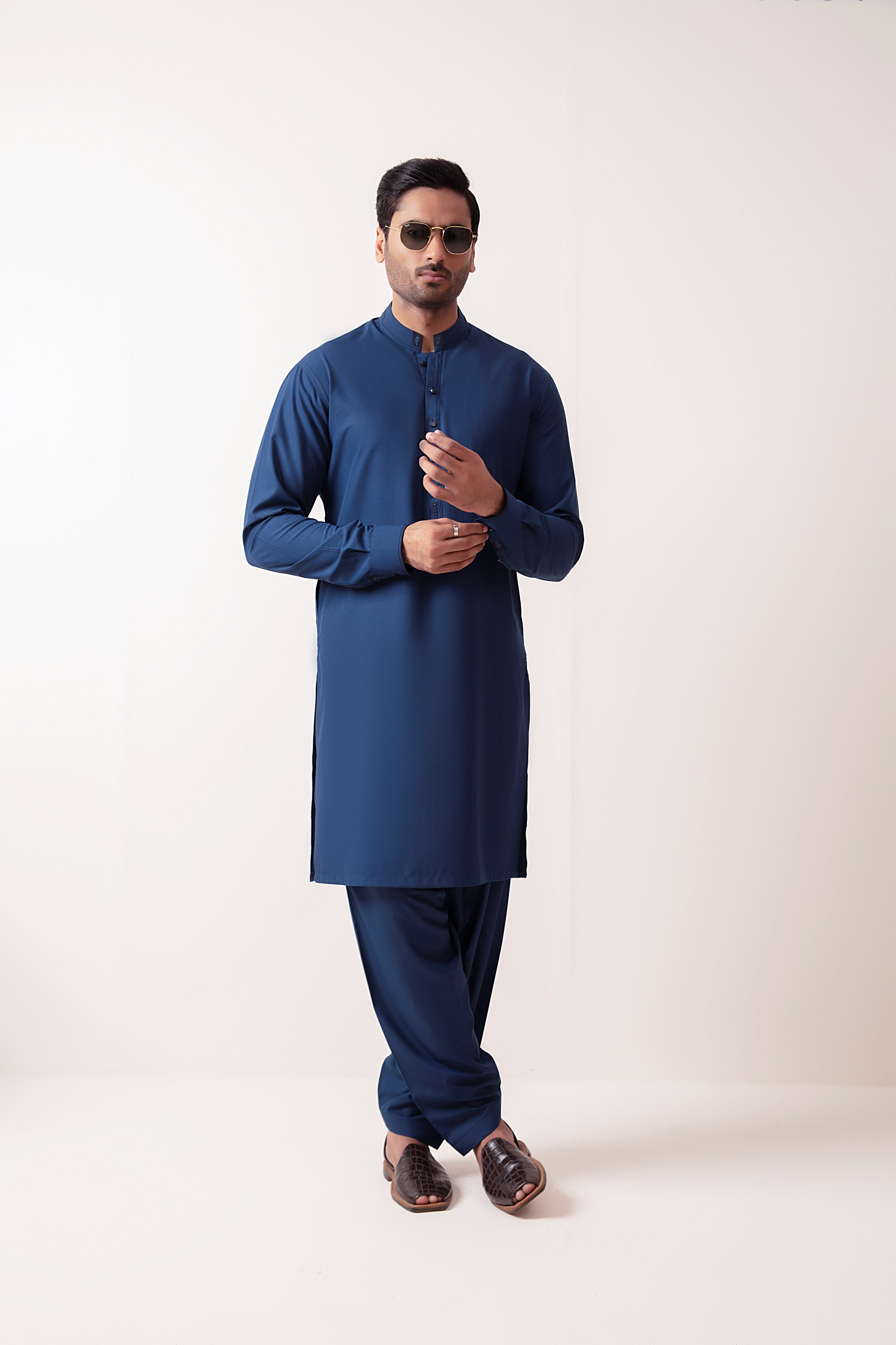 ROYAL BLUE BLENDED KAMEEZ SHALWAR