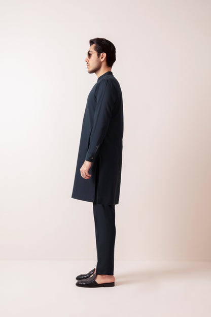 MOROCCAN BLUE BLENDED KURTA PAJAMA