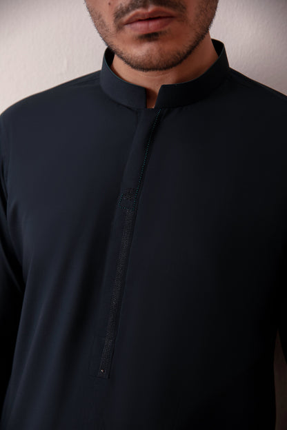 MOROCCAN BLUE BLENDED KURTA PAJAMA