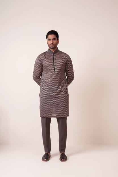 GREY EMBROIDERED KURTA PAJAMA