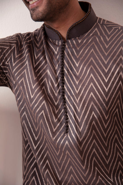 GREY EMBROIDERED KURTA PAJAMA