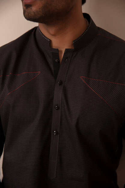 GREY SHORT KURTA BELL BOTTOM PAJAMA