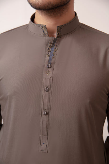 OLIVE GREEN BLENDED KAMEEZ SHALWAR