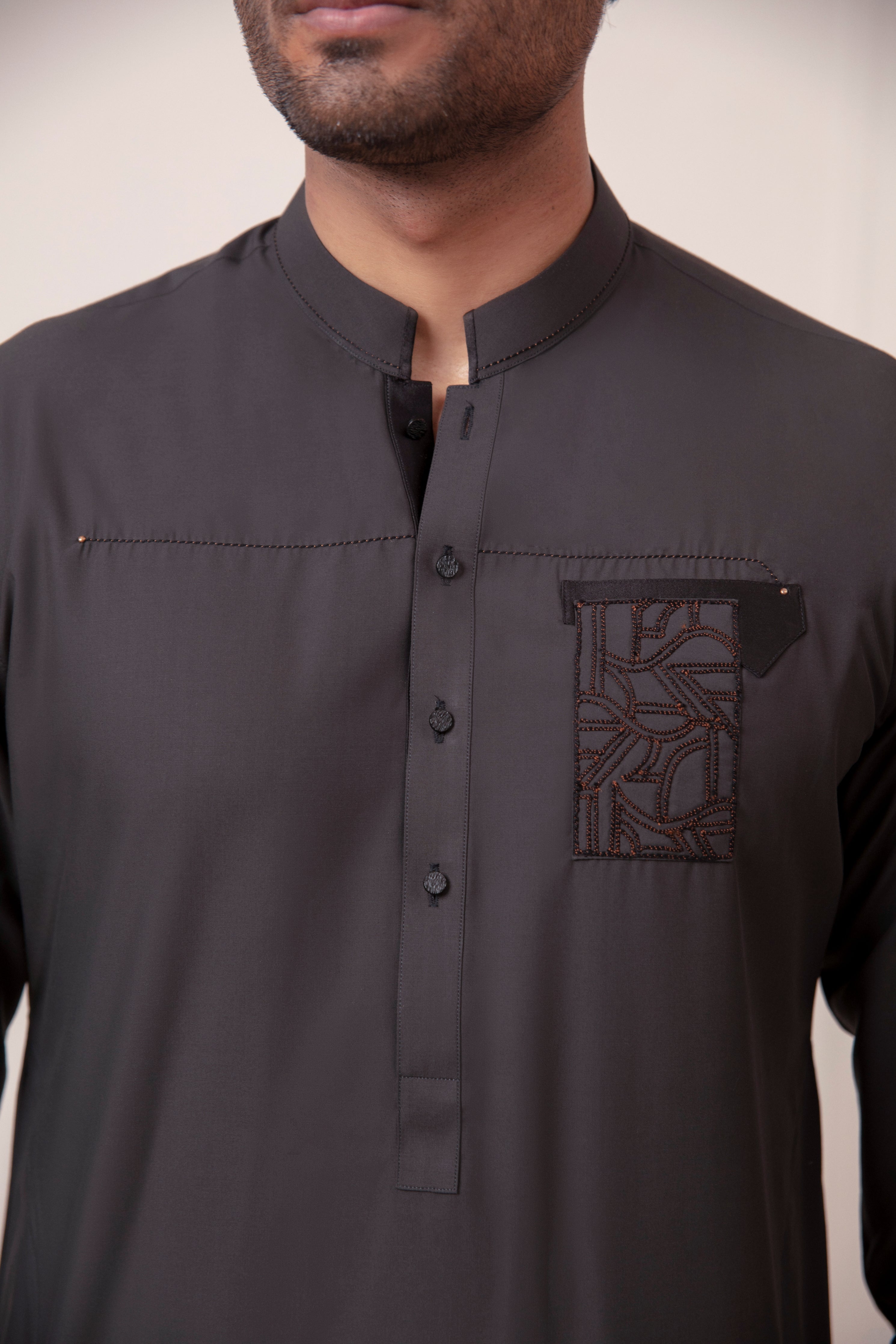 GREY BLENDED KAMEEZ SHALWAR