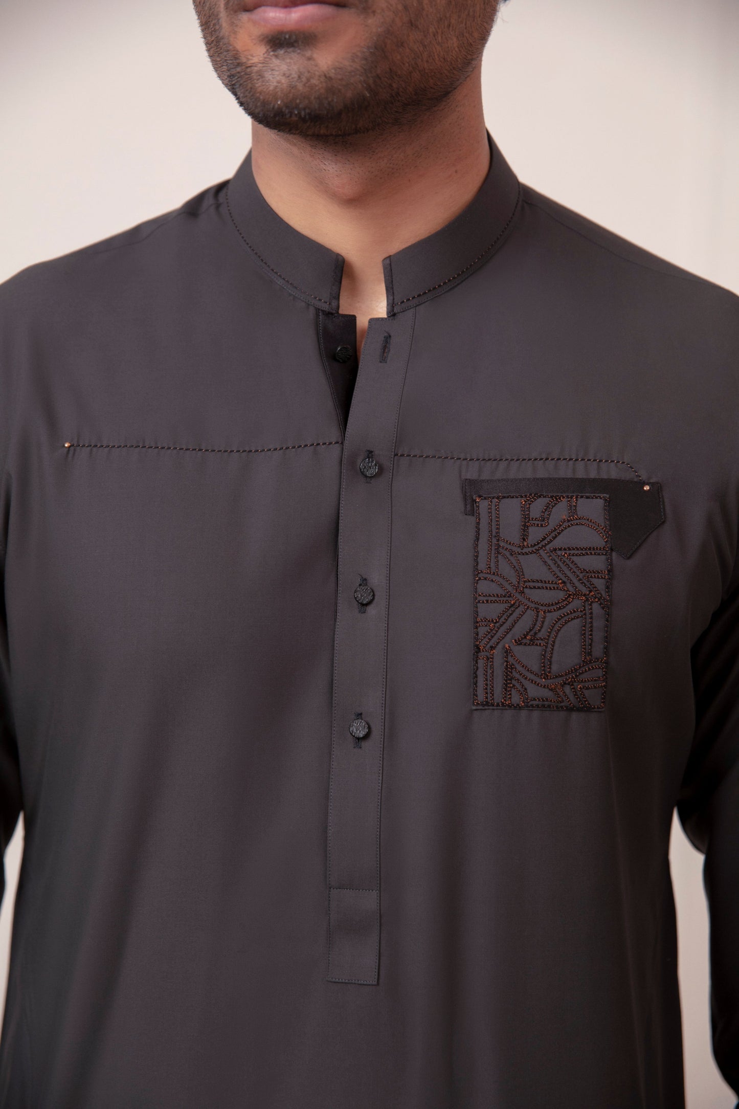 GREY BLENDED KAMEEZ SHALWAR