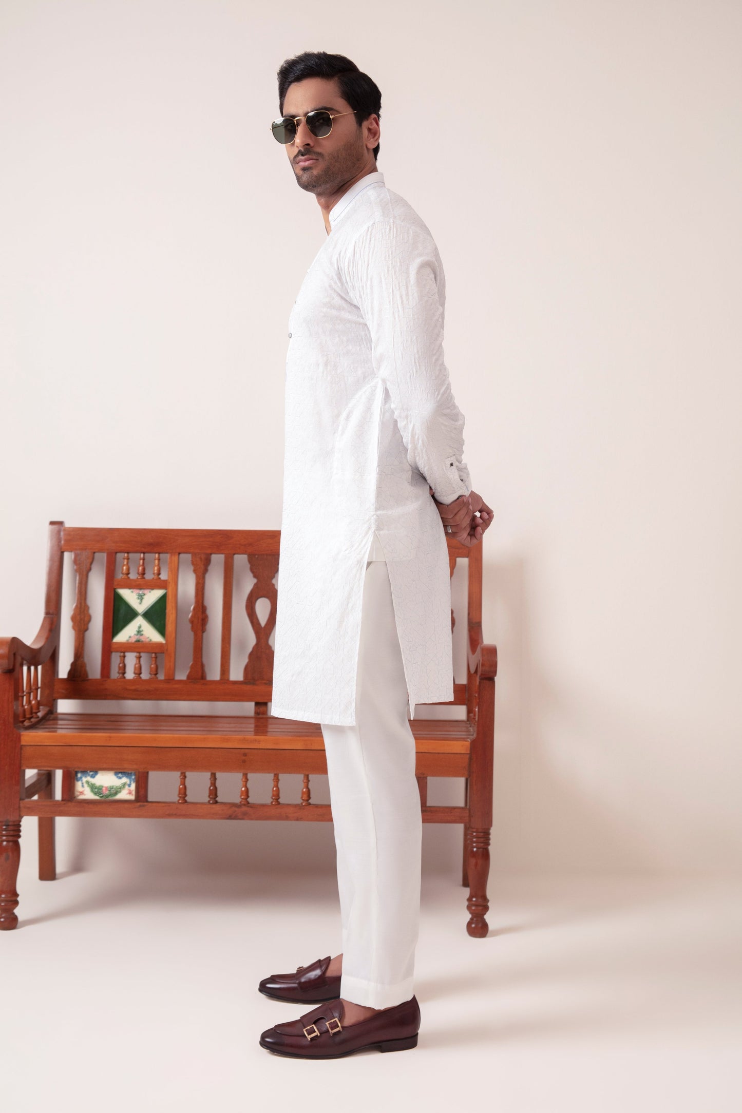 LIGHT BLUE EMBROIDERED KURTA PAJAMA