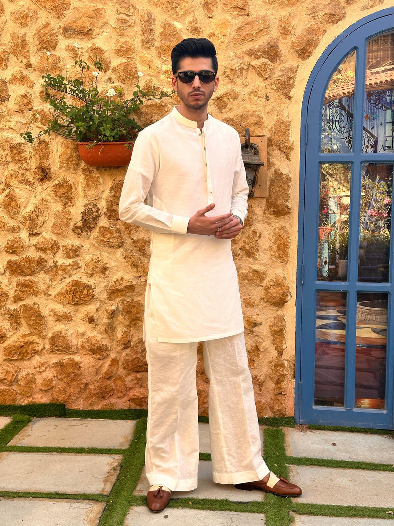 White Kurta with Bellbottoms