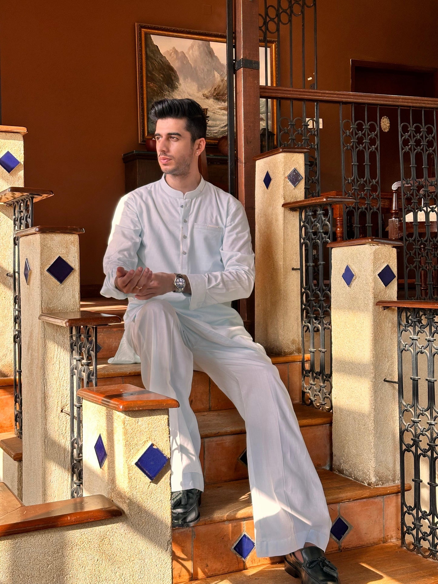 Mint Green Short Kurta with Bellbottoms