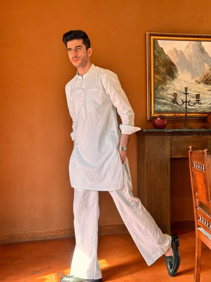 Mint Green Short Kurta with Bellbottoms