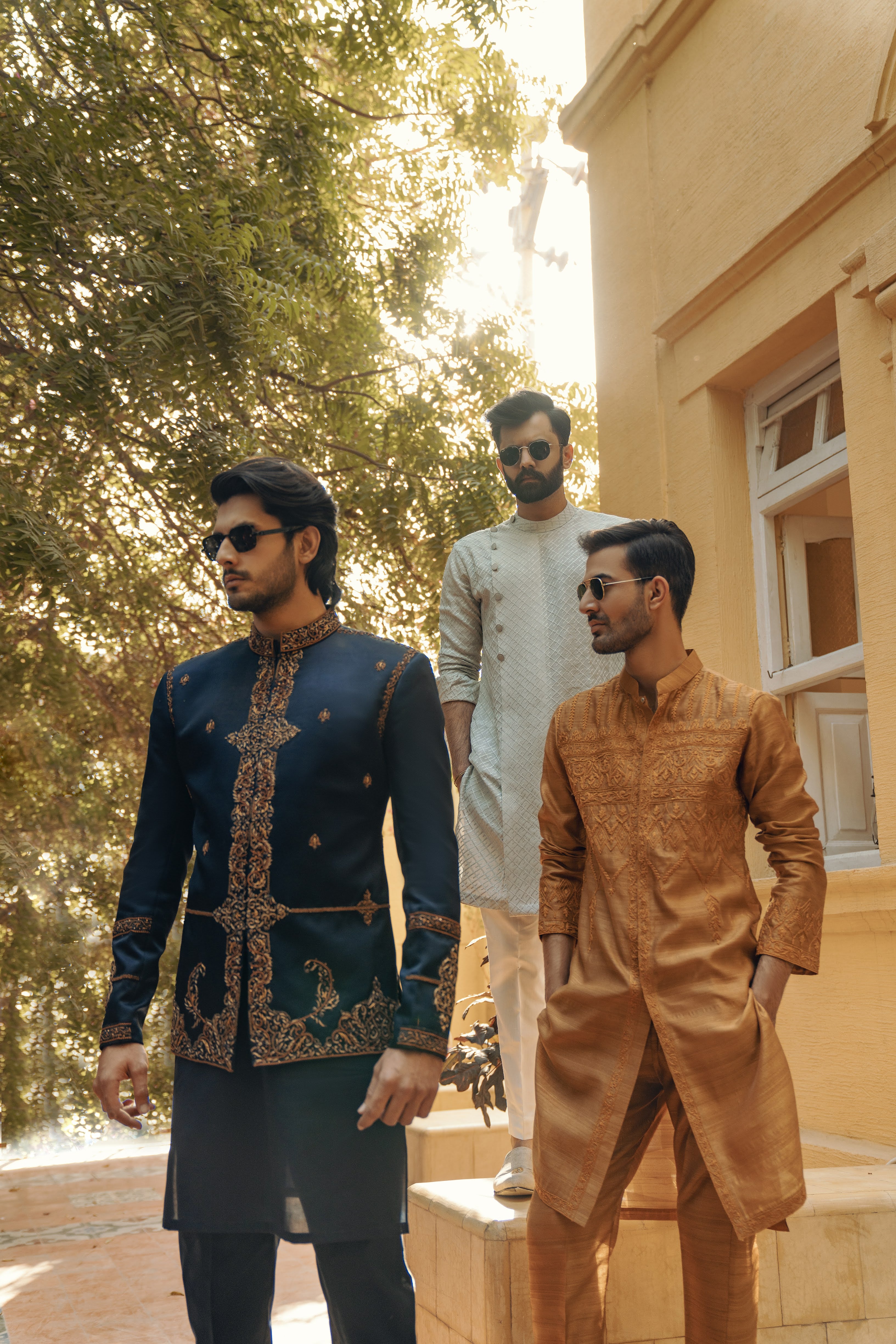 GOLDEN BROWN FESTIVE KURTA