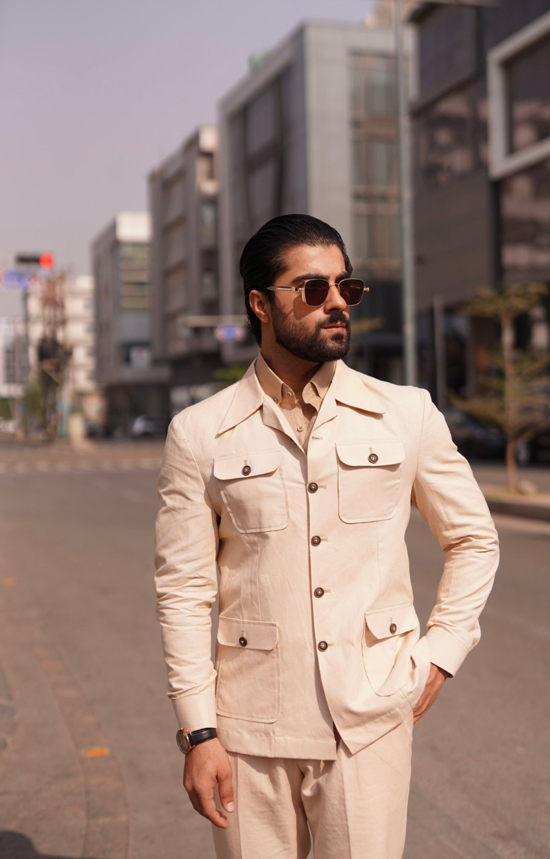 Classic Ivory Safari Suit