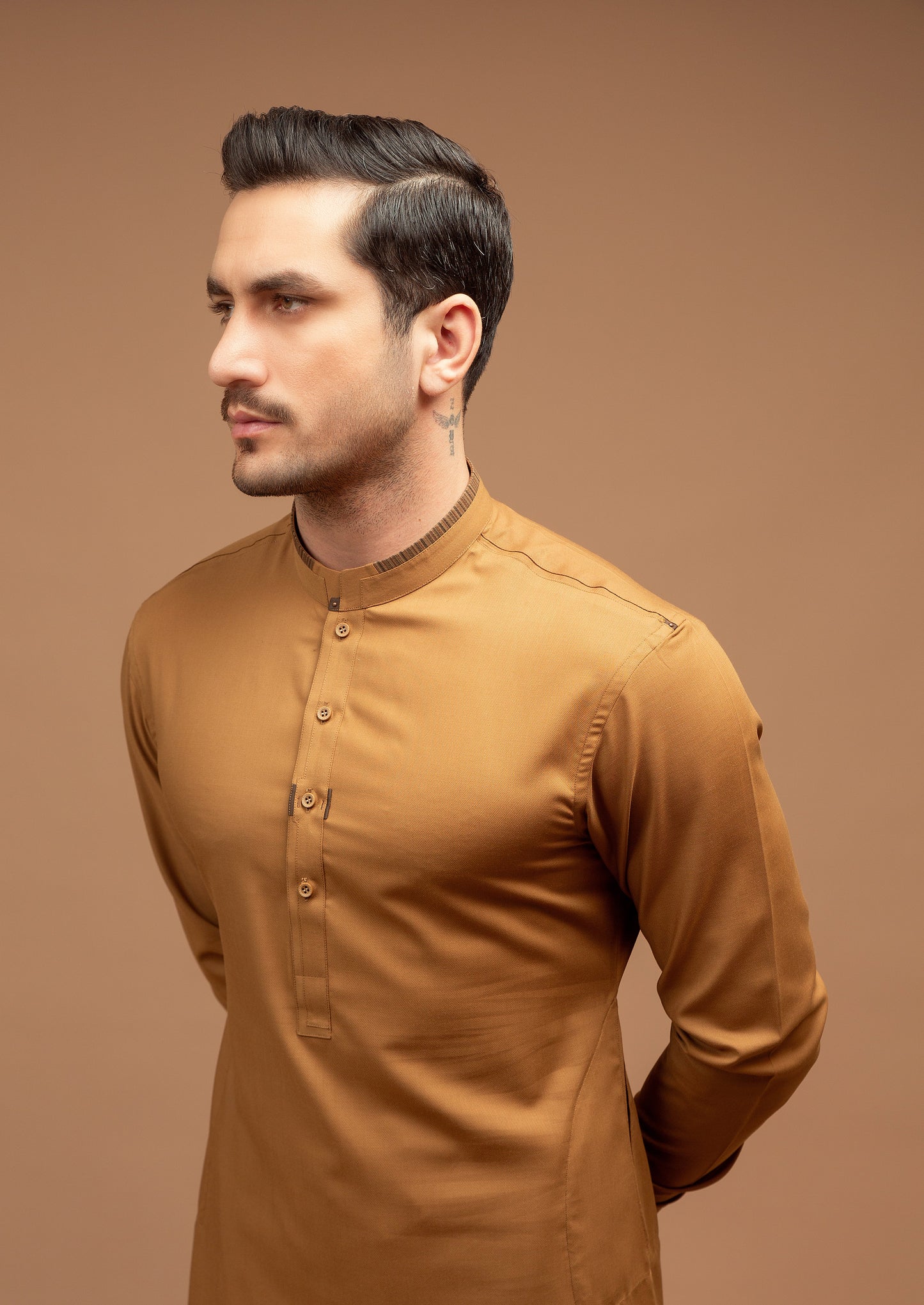 Rusted Brown Shalwar Kameez Minor Detailing