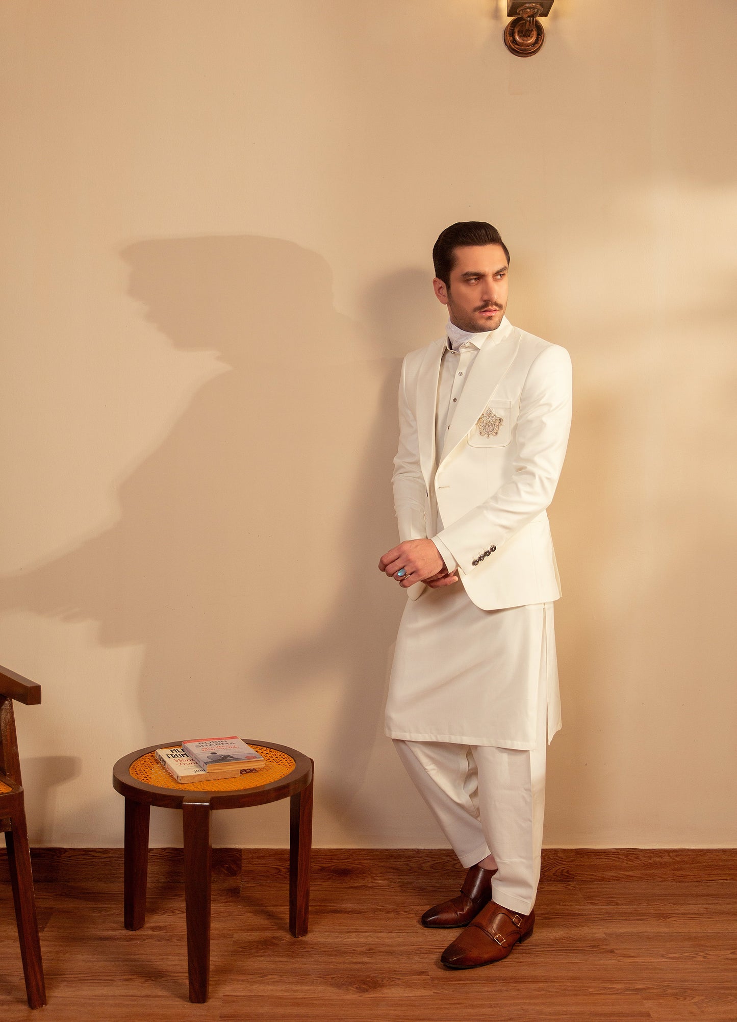 Single Button White Coat