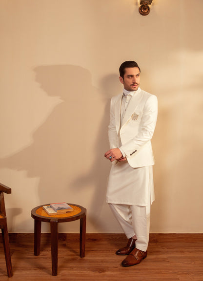 Single Button White Coat