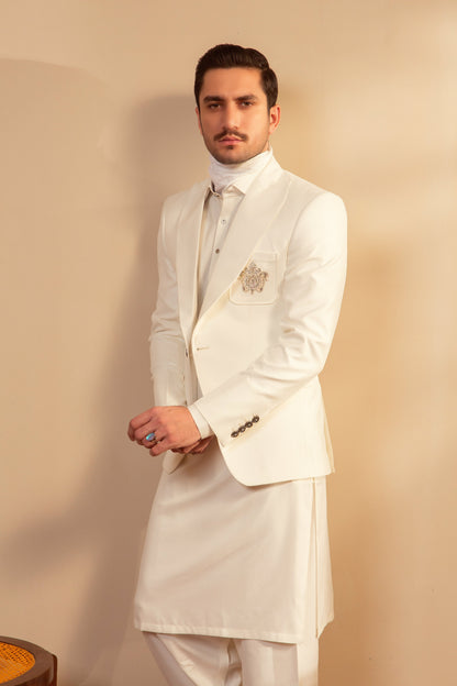 Single Button White Coat