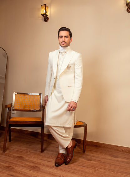 Single Button White Coat
