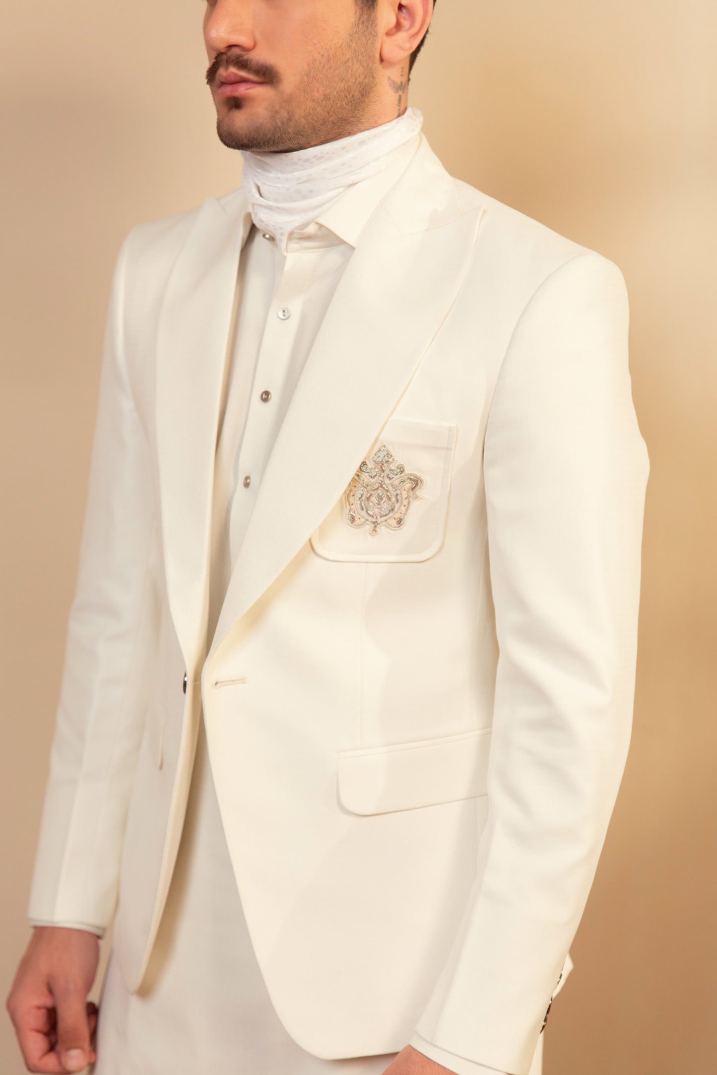 Single Button White Coat