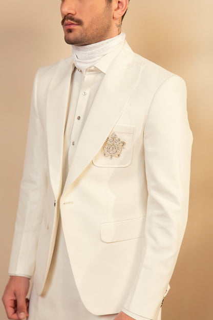 Single Button White Coat