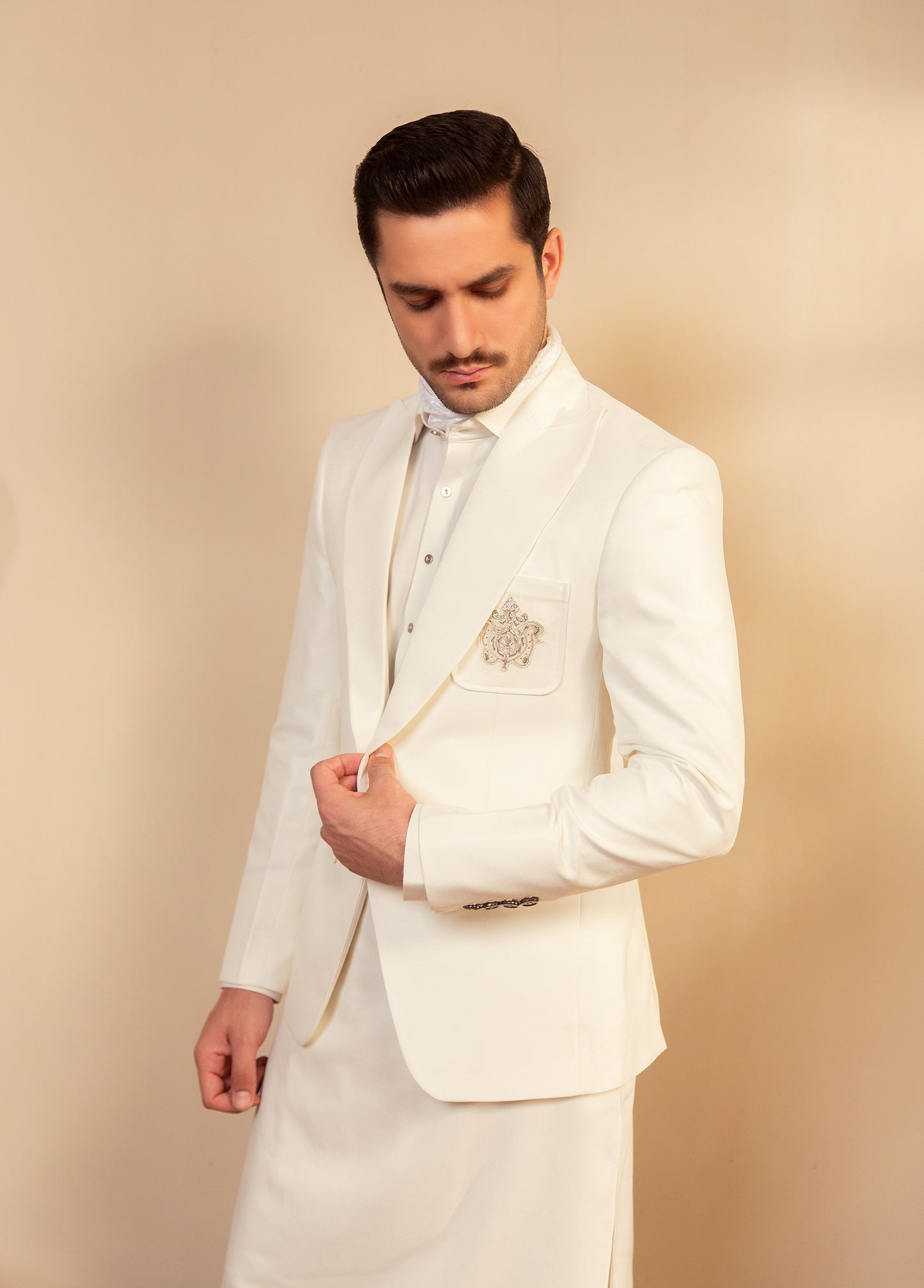 Single Button White Coat