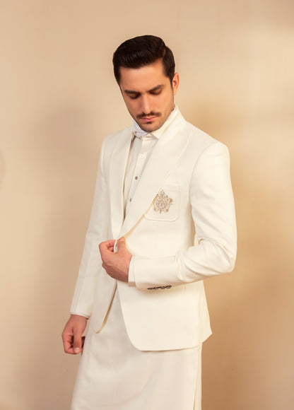 Single Button White Coat
