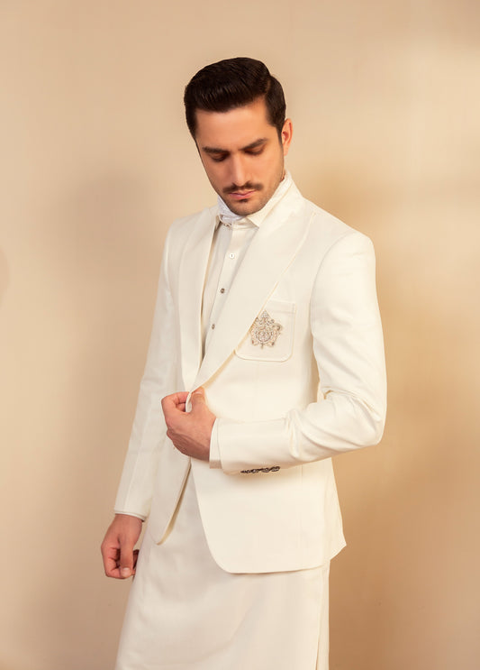 Single Button White Coat