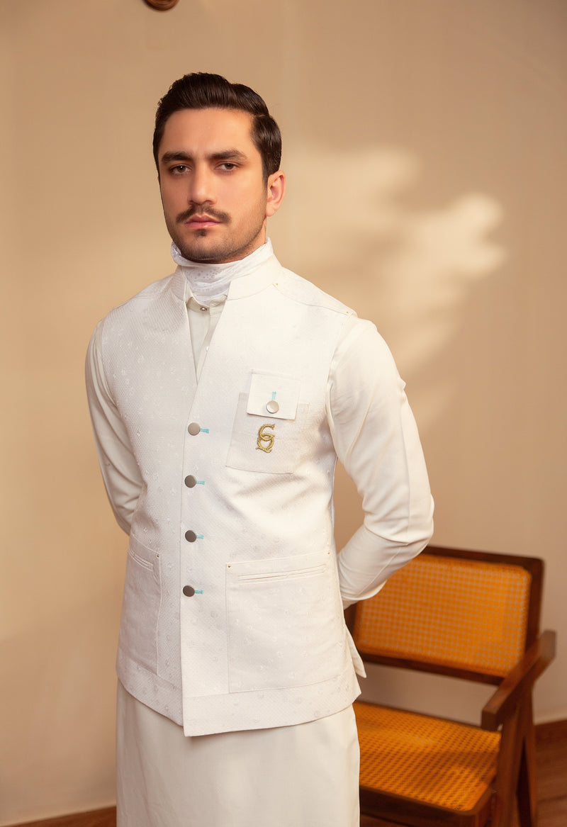 White Waistcoat - Motive on Pocket