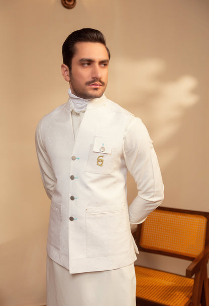White Waistcoat - Motive on Pocket