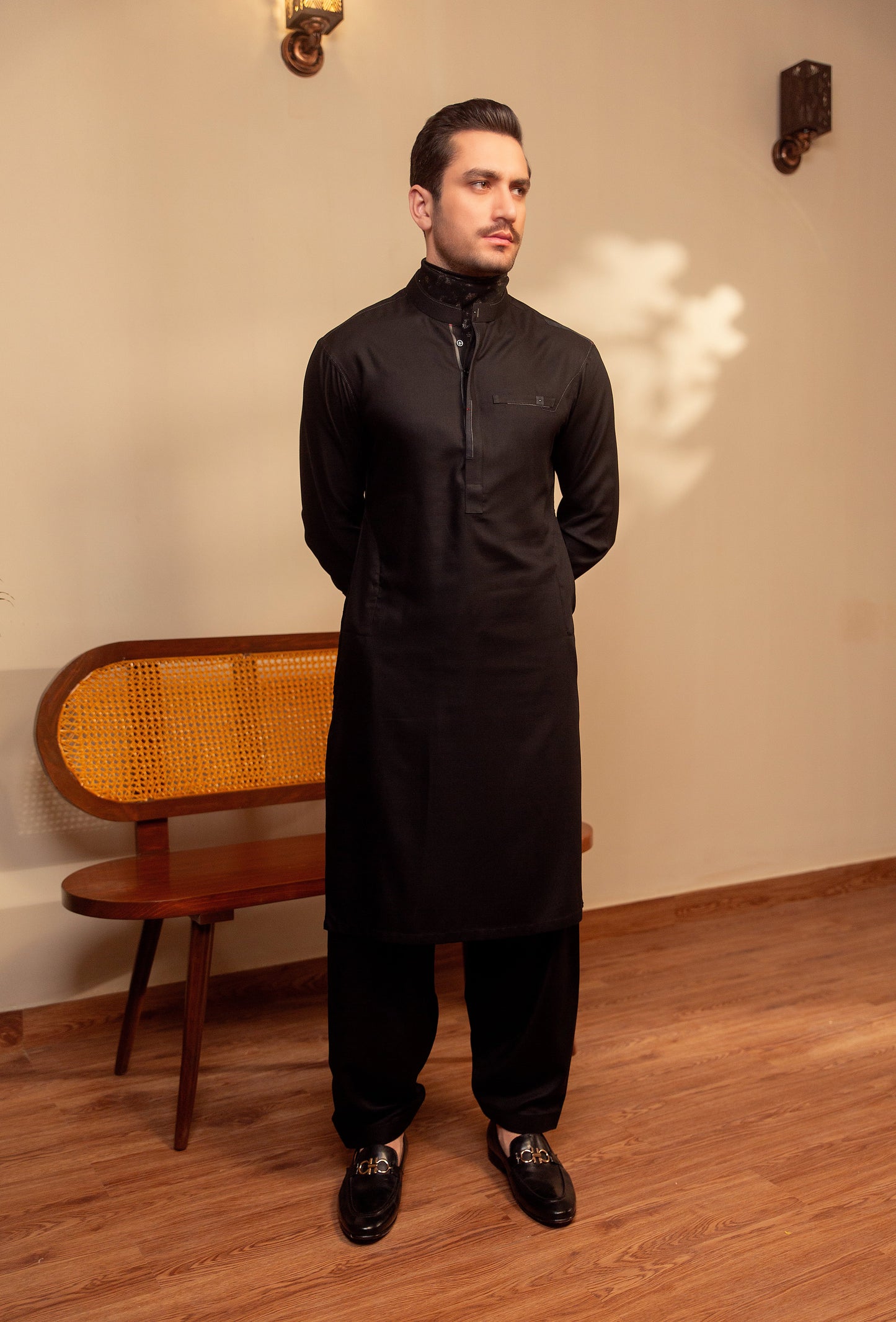 Black Shalwar Kameez Minor  Detailing