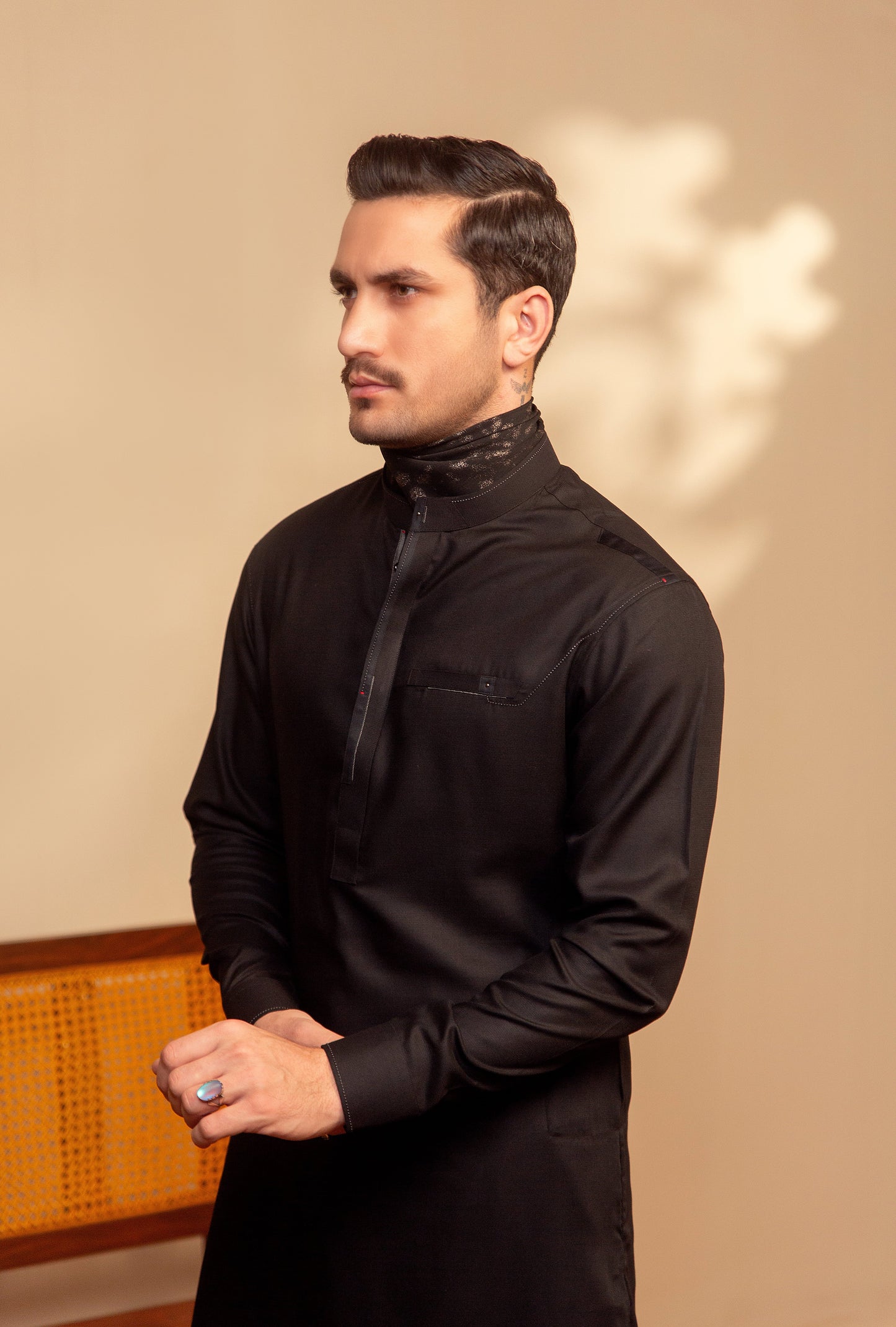 Black Shalwar Kameez Minor  Detailing