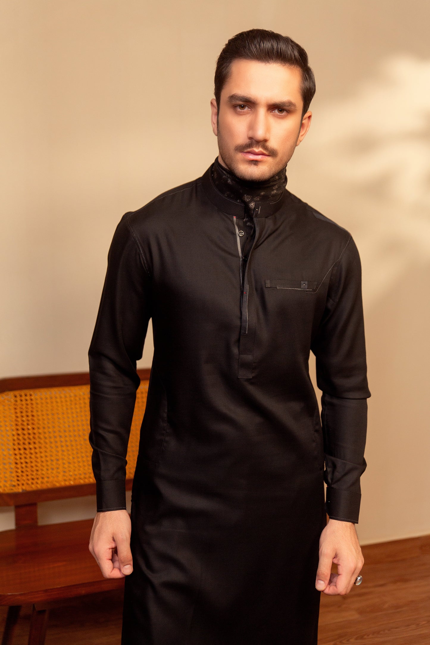 Black Shalwar Kameez Minor  Detailing